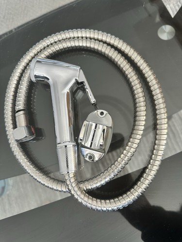 Chrome metal shower hose - chrome, set