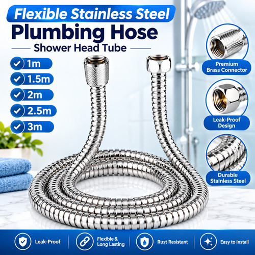Stainless steel shower hose - steel,