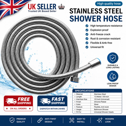 Extra long shower hose - long, 3m