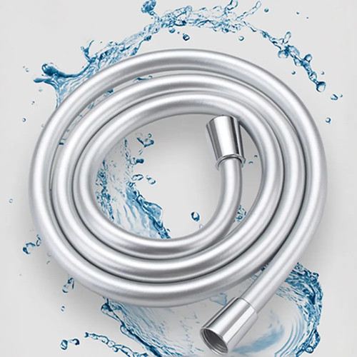 Smooth matt silver shower hose - shower,