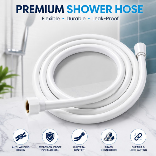 New premium white - shower, hose