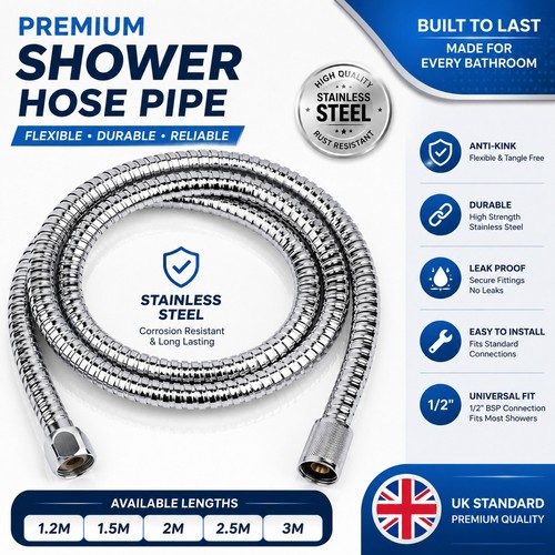 Stainless steel shower hose - stainless,