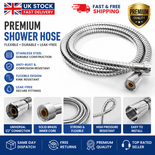 Stainless steel shower hose - stainless,