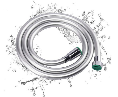 Smooth matt silver shower hose - silver,